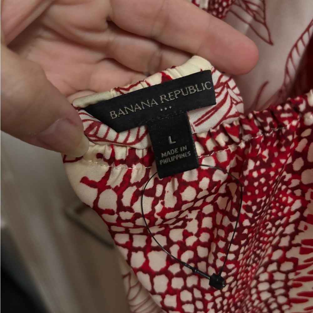 Banana Republic Red and Cream Patterned maxi dress